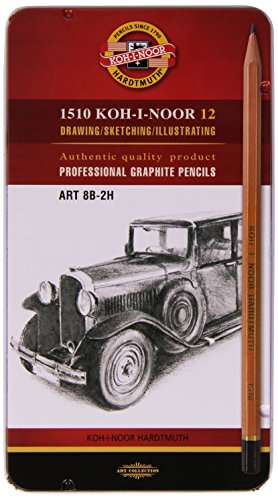 KOH-I-NOOR - Conjunto de lápis de dureza 8B 7B 6B 5B 4B 3B 2B B ...