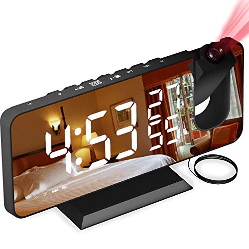 Despertador digital de cabeceira com projetor, alarme ...