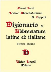 Dicionário de abreviaturas latinas e italianas