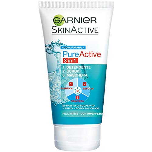 Garnier Pure Active 3 em 1 Cleanser + Scrub + ...