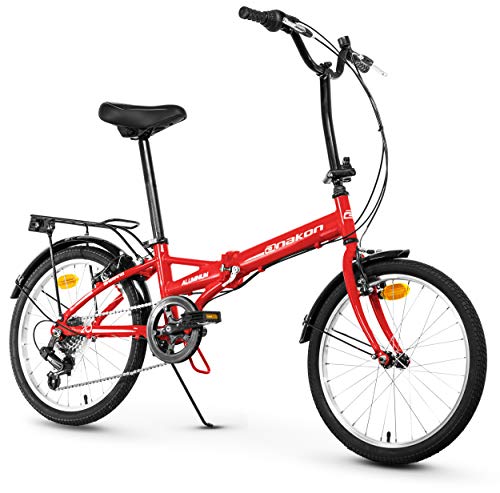 Anakon Folding Sport, Bicicleta Unissex para Adultos, Vermelho